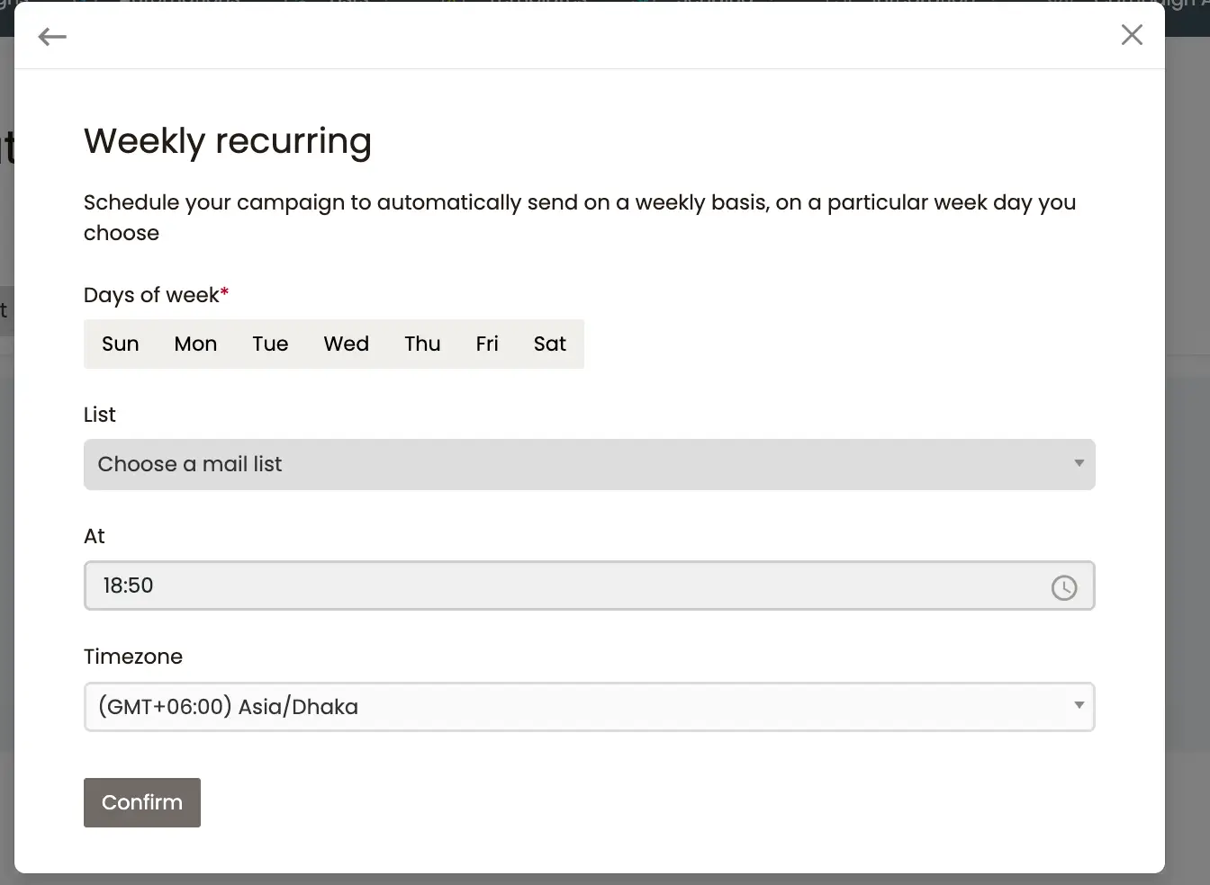 Teno Mail Weekly recurring campaign